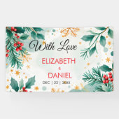 Waterverf kerstbanner met Holly Spandoek (Horizontaal)