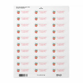 Waterverf kerstbel retouradres etiket (Full Sheet)