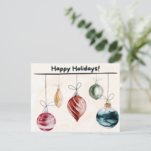 Waterverf kerstbellen blij feestdagenkaart (Staand voorkant)
