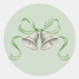 Waterverf Kerstbellen & Boog Sticker - Groen