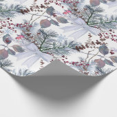 Waterverf kerstbessen en bijkantoren cadeaupapier (Hoek)