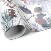 Waterverf kerstbessen en bijkantoren cadeaupapier (Rol Hoek)