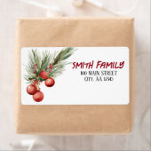 Waterverf kerstbessen etiket (Insitu)