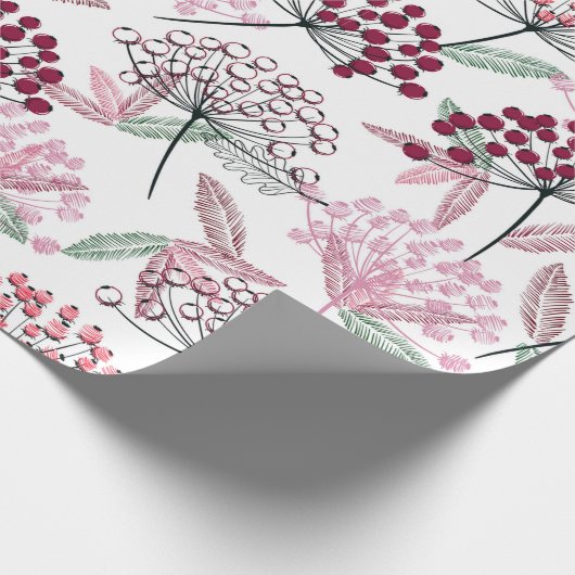 Waterverf kerstbessen - landkunst cadeaupapier (Hoek)