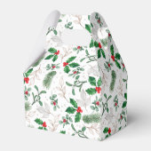 Waterverf kerstbladeren en Berries White Bedankdoosjes (Achterkant)