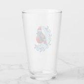 Waterverf kerstblauwe vogel op maan glas (Achterkant)