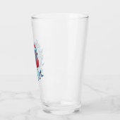 Waterverf kerstblauwe vogel op maan glas (Links)