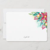 Waterverf Kerstbloemen Douche Uitnodiging (Achterkant)