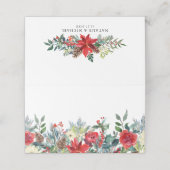 Waterverf kerstbloemen en pine Cones Garland Plaatskaartje (Buitenkant ongevouwen)