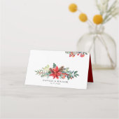 Waterverf kerstbloemen en ringzegens plaatskaartje (Achterkant)