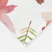 Waterverf Kerstbloemen Fleece Deken (Hoek)