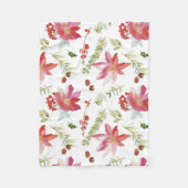  Waterverf Kerstbloemen Fleece Deken (Voorkant)