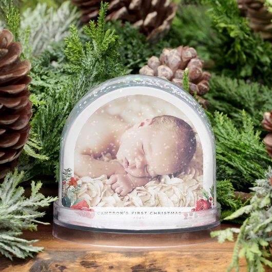 Waterverf Kerstboeket Baby Eerste Kerst Sneeuwbol (Winter)
