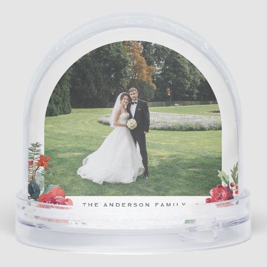 Waterverf Kerstboeket trouwfoto's Sneeuwbol (Achterkant)