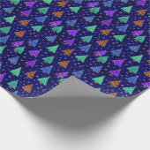 Waterverf kerstbomen: bospatroon. cadeaupapier (Hoek)