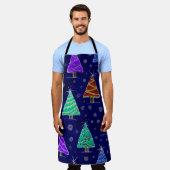 Waterverf kerstbomen: bospatroon. schort (Gedragen)