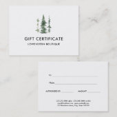 Waterverf kerstbomen | Cadeaubon Kortingskaartje (Voorkant / Achterkant)