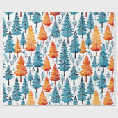 Waterverf kerstbomen Cadeaupapier (Vlak)