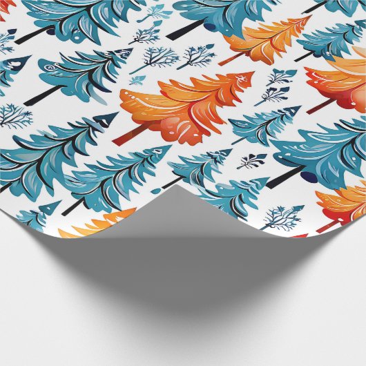  Waterverf kerstbomen Cadeaupapier (Hoek)