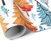 Waterverf kerstbomen Cadeaupapier (Rol Hoek)