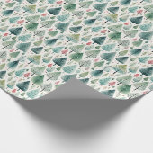 Waterverf kerstbomen cadeaupapier (Hoek)