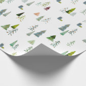 Waterverf kerstbomen cadeaupapier (Hoek)
