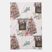 WATERVERF KERSTBOMEN CADEAUS TEDDYBEREN THEEDOEK (Verticaal)