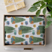 Waterverf kerstbomen en geschenkdozen tissuepapier (Geschenk)