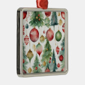 Waterverf Kerstbomen en Ornamenten Abstract (Rechts)