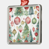 Waterverf Kerstbomen en Ornamenten Abstract (Links)