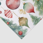 Waterverf Kerstbomen en Ornamenten Abstract Tissuepapier (Detail)