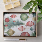 Waterverf Kerstbomen en Ornamenten Abstract Tissuepapier (Geschenk)