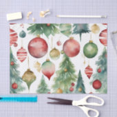 Waterverf Kerstbomen en Ornamenten Abstract Tissuepapier (Craft)