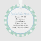 Waterverf kerstbomen Familie Jaar in Review O Ornament (achterkant)