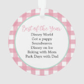 Waterverf kerstbomen Familie Jaar in Review O Ornament (achterkant)