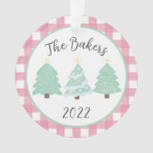 Waterverf kerstbomen Familie Jaar in Review O Ornament (voorkant)