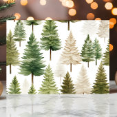 Waterverf kerstbomen feestdagen kaart