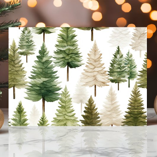 Waterverf kerstbomen feestdagen kaart