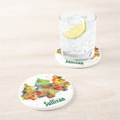 Waterverf kerstbomen, gepersonaliseerde zandsteen zandsteen onderzetter (Zijkant)