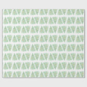 Waterverf Kerstbomen Goud Grandmillennial Cadeaupapier (Vlak)