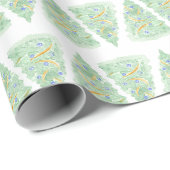 Waterverf Kerstbomen Goud Grandmillennial Cadeaupapier (Rol Hoek)