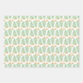 Waterverf Kerstbomen Goud Grandmillennial Inpakpapier Vel (Voorkant)