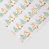 Waterverf Kerstbomen Goud Grandmillennial Tissuepapier (Detail)