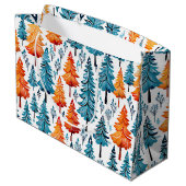  Waterverf kerstbomen Groot Cadeauzakje (Achterkant Gekanteld)