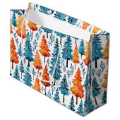  Waterverf kerstbomen Groot Cadeauzakje (Voorkant Gekanteld)