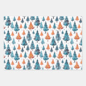Waterverf kerstbomen Inpakpapier Vel (Voorkant 3)