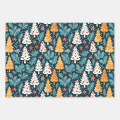 Waterverf kerstbomen Inpakpapier Vel (Voorkant 2)