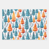 Waterverf kerstbomen Inpakpapier Vel (Voorkant)
