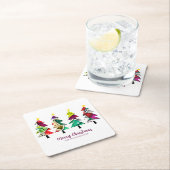 Waterverf kerstbomen kerst kartonnen onderzetters (Insitu)