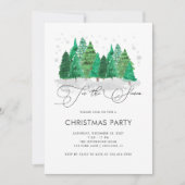 Waterverf kerstbomen kerstfeest kaart (Voorkant)